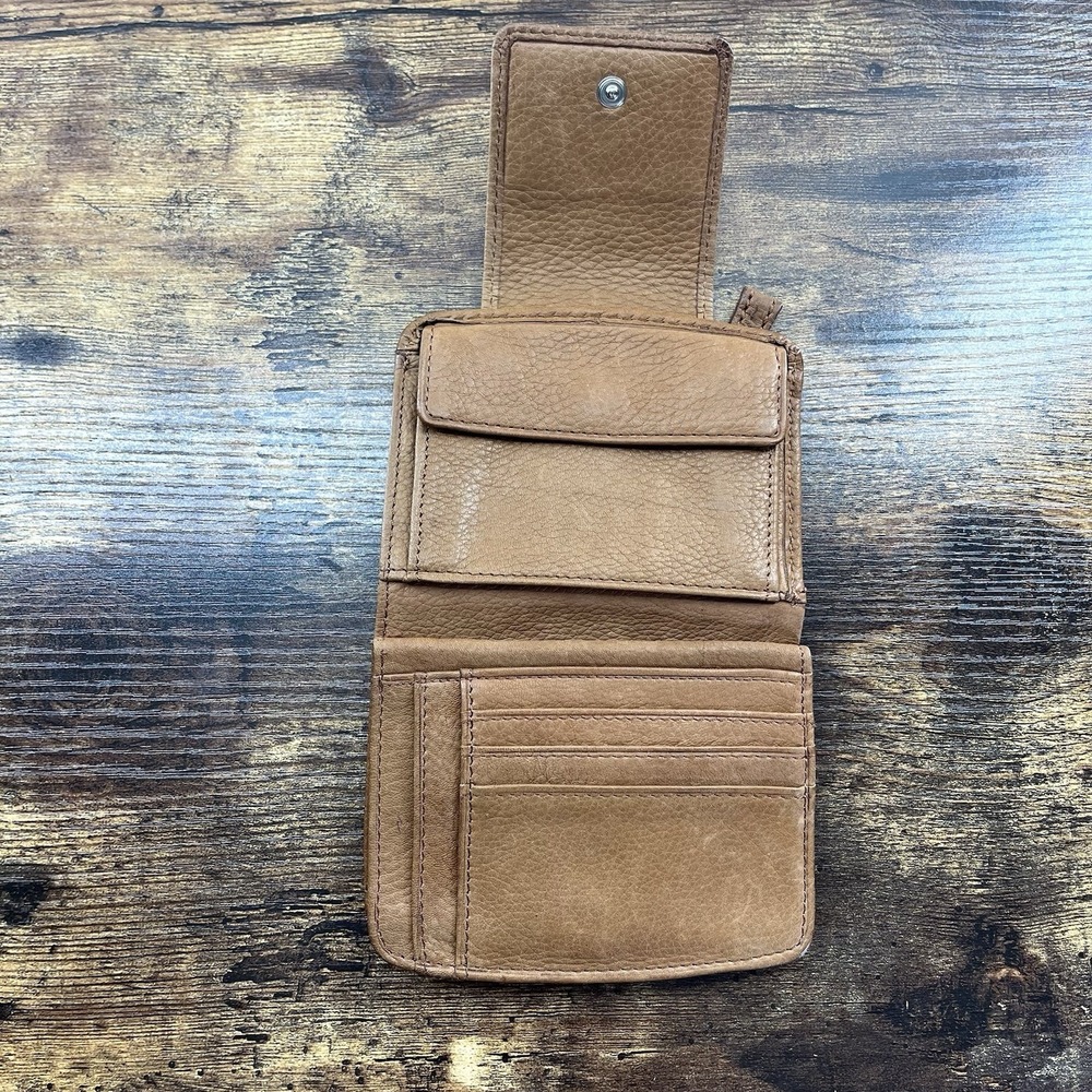 Brown Fossil Long Live Vintage 1954 Small Wallet Cow Hide Leather - Picture 3 of 11